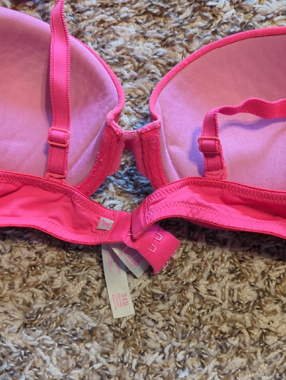 Pink Victoria's Secret Push-Up Bra - Pink, Magenta Print, Blue, Aqua - Picture 3 of 11